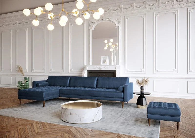 Canapé grand angle gauche JAKOB Velours
