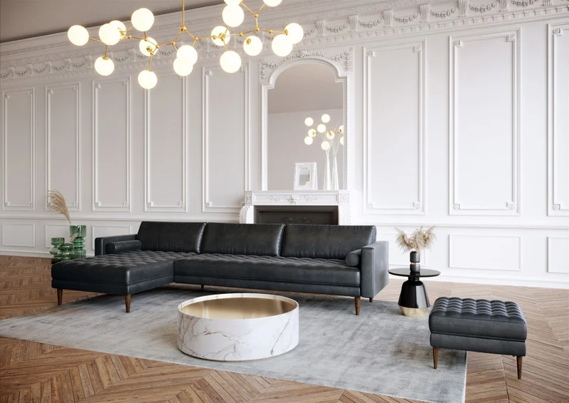 Canapé grand angle gauche JAKOB Velours
