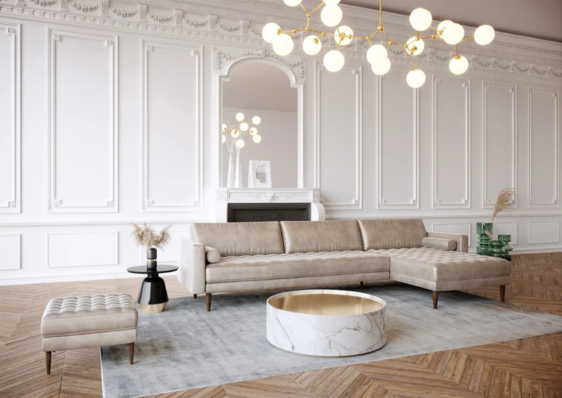 Canapé grand angle droit JAKOB Velours