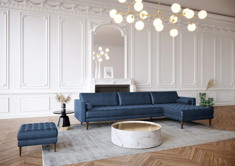 Canapé grand angle droit JAKOB Velours