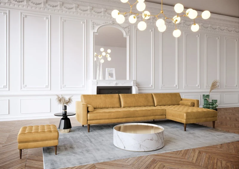 Canapé grand angle droit JAKOB Velours