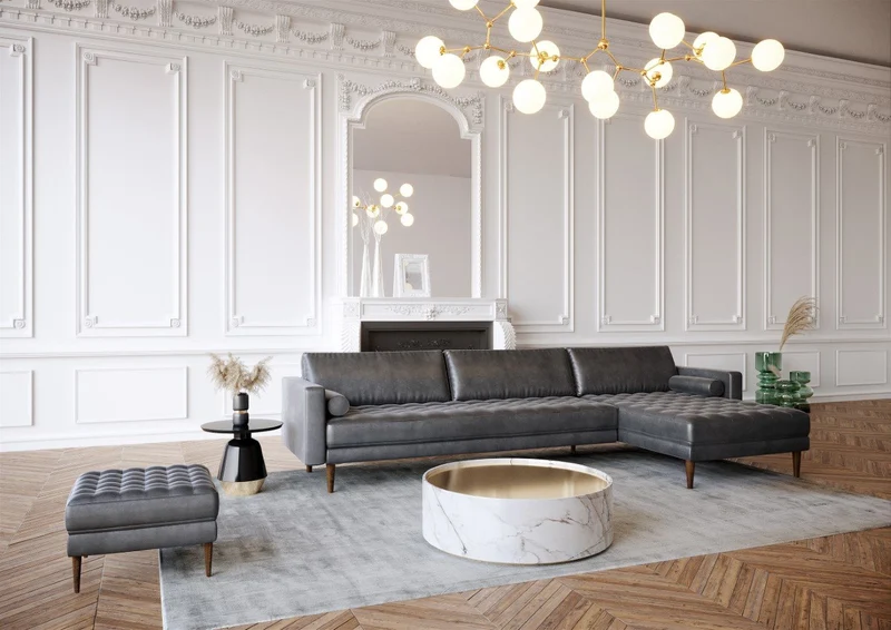 Canapé grand angle droit JAKOB Velours
