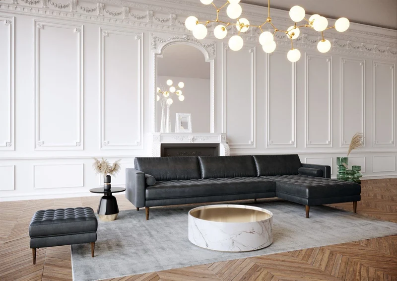 Canapé grand angle droit JAKOB Velours