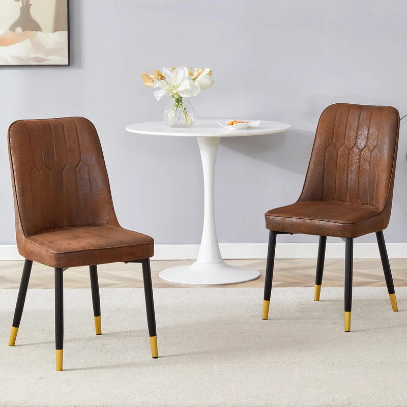 Lot de 2 chaises de salle à manger marron pieds noir et dorés CLARITYLSTRY