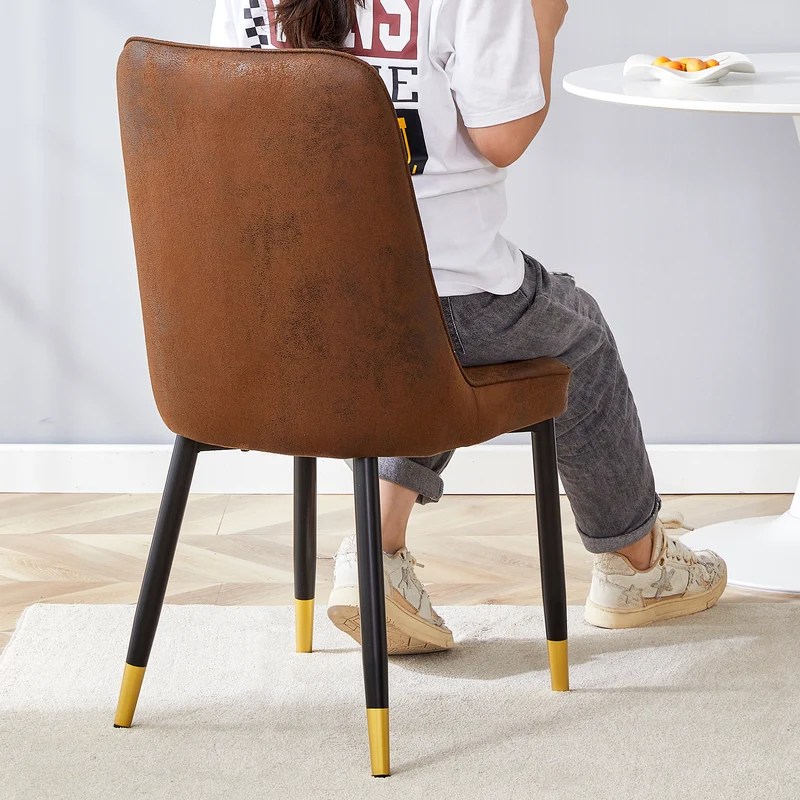 Lot de 2 chaises de salle à manger marron pieds noir et dorés CLARITYLSTRY