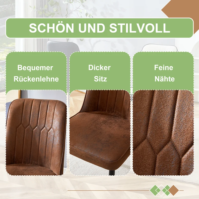 Lot de 2 chaises de salle à manger marron pieds noir et dorés CLARITYLSTRY
