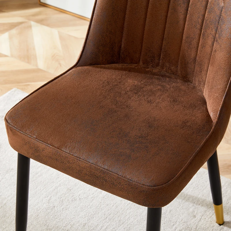 Lot de 2 chaises de salle à manger marron pieds noir et dorés CLARITYLSTRY