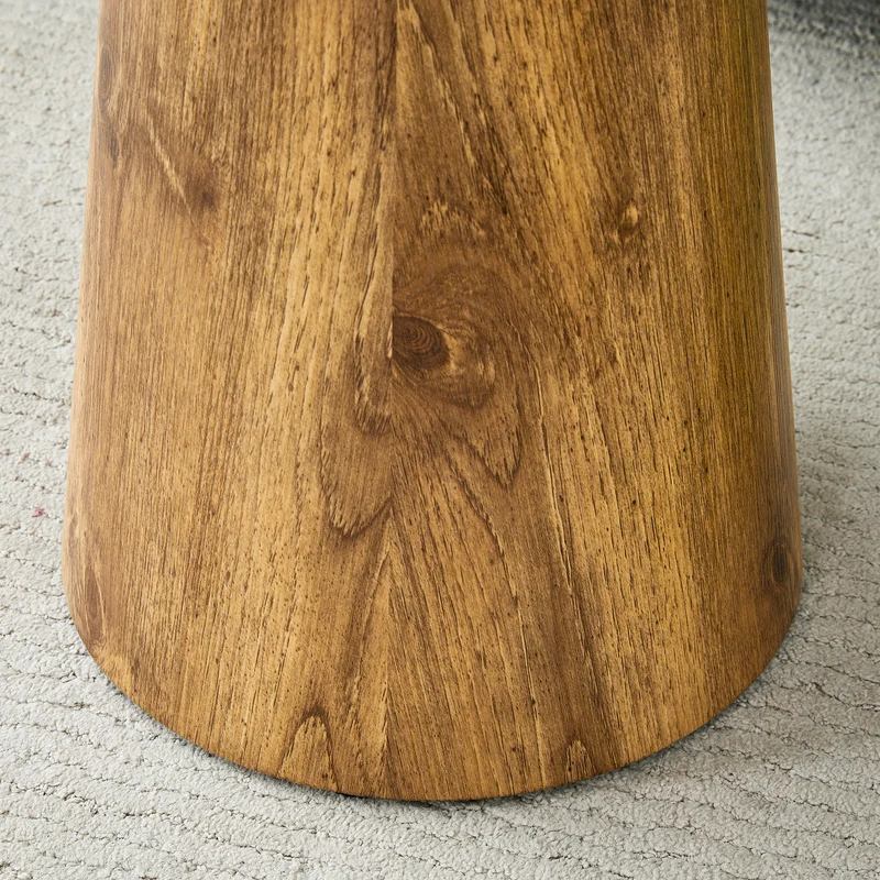 Ensemble de 2 tables basses gigognes rondes effet bois (50×48 cm & 60×35 cm) CYPRESSARA