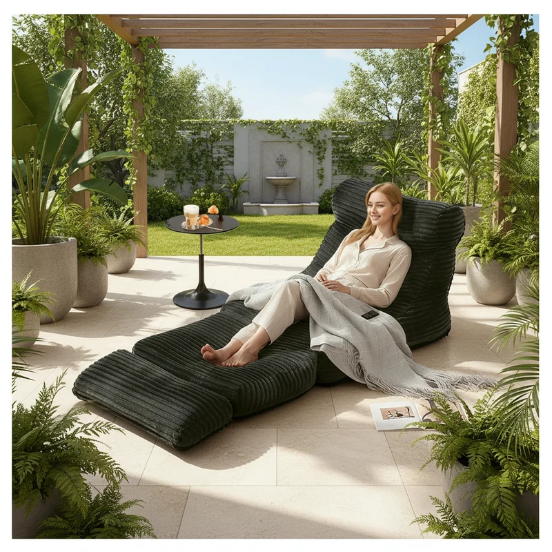 Fauteuil lit modulable convertible flanelle noir 83x83x83cm ECHOANA