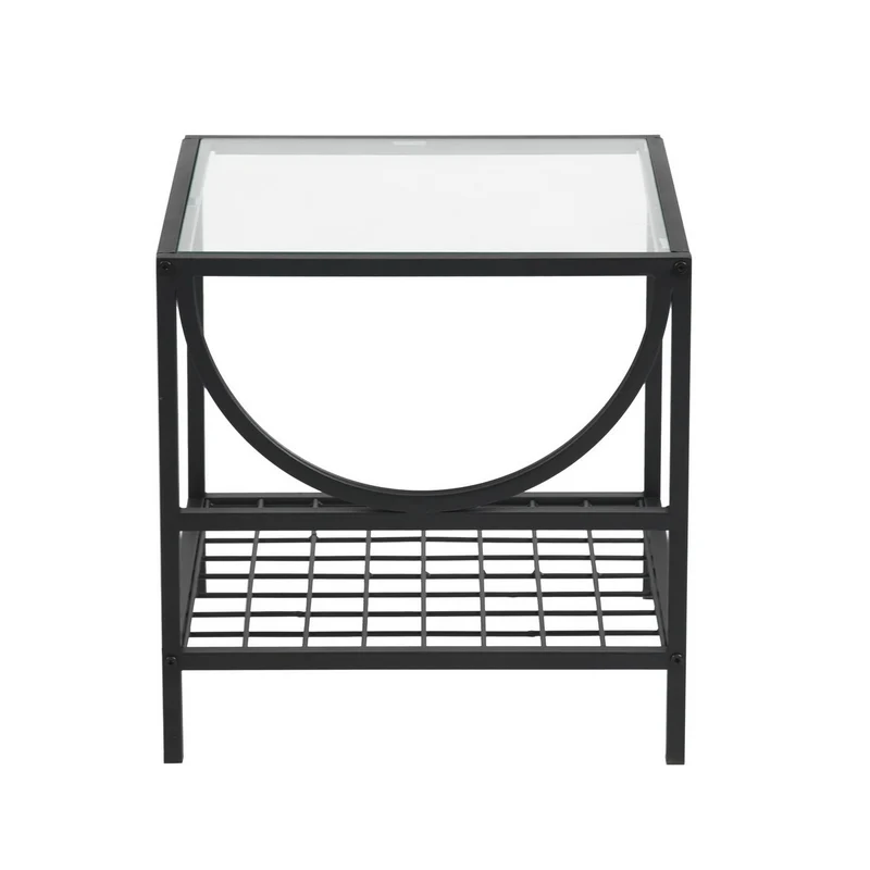 Bout de canapé moderne en verre et métal JANKIN END TABLE