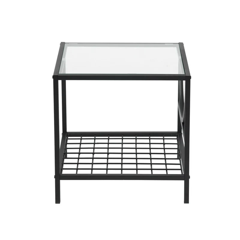 Bout de canapé moderne en verre et métal JANKIN END TABLE