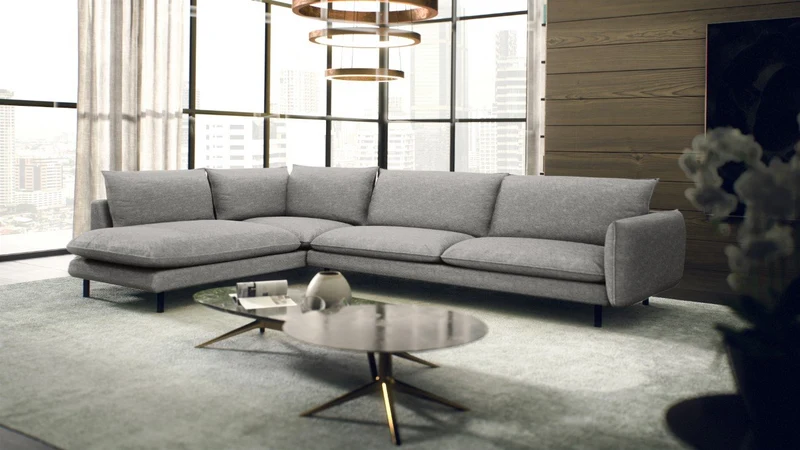Canapé grand angle gauche ISAK Tissu tramé
