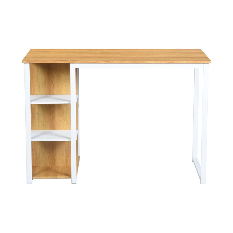 Bureau moderne avec cinq étagères blanc et bois de chêne JESUSA