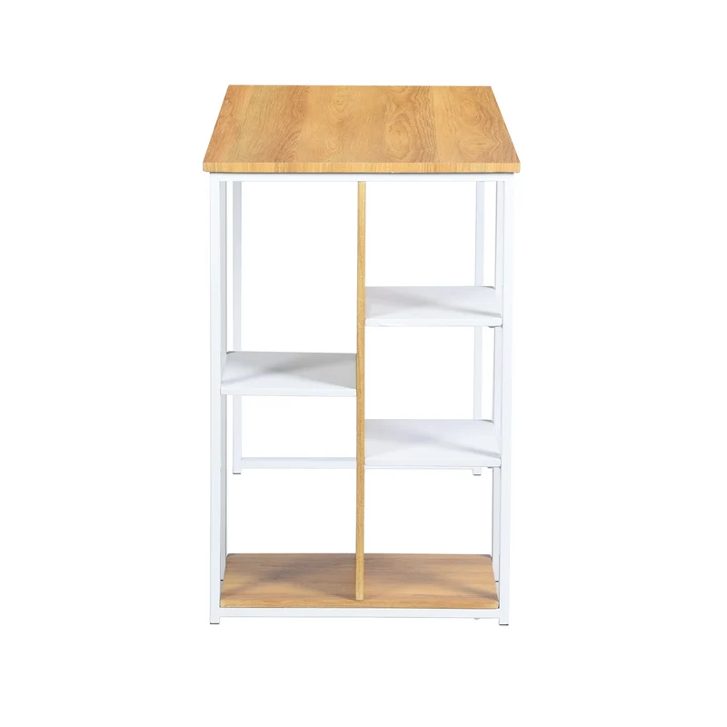 Bureau moderne avec cinq étagères blanc et bois de chêne JESUSA