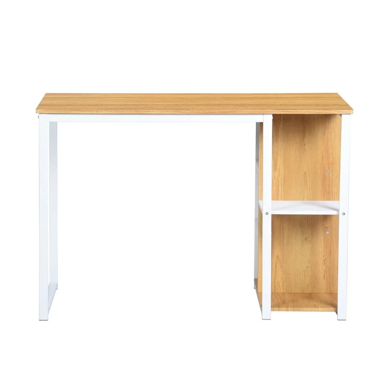 Bureau moderne avec cinq étagères blanc et bois de chêne JESUSA