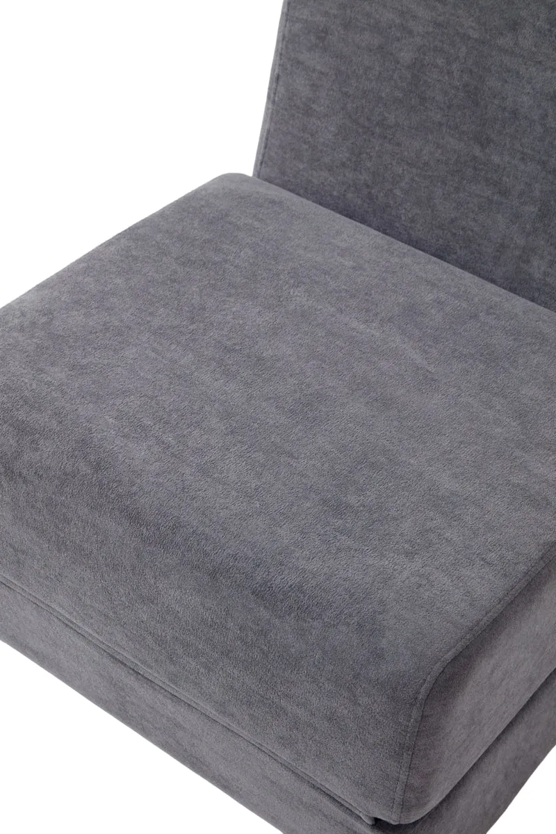 Canapé fauteuil convertible flanelle gris 3-en-1 matelas 1 place pliant ECHOELLA