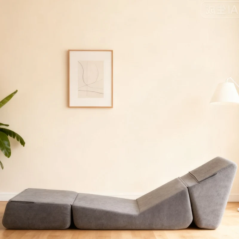 Canapé fauteuil convertible flanelle gris 3-en-1 matelas 1 place pliant ECHOELLA