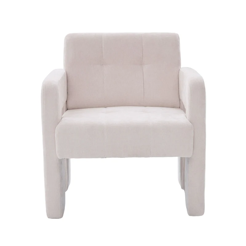 Fauteuil en chenille beige 67,5x69x74,5cm AURAERA