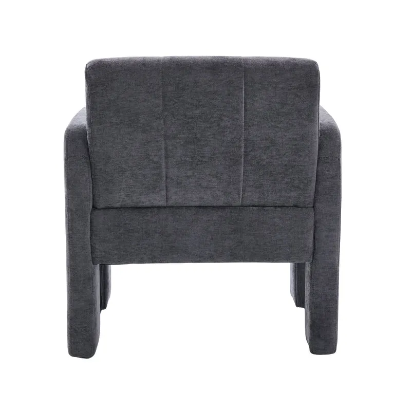 Fauteuil en chenille gris foncé 67,5x69x74,5cm ZENITHINA