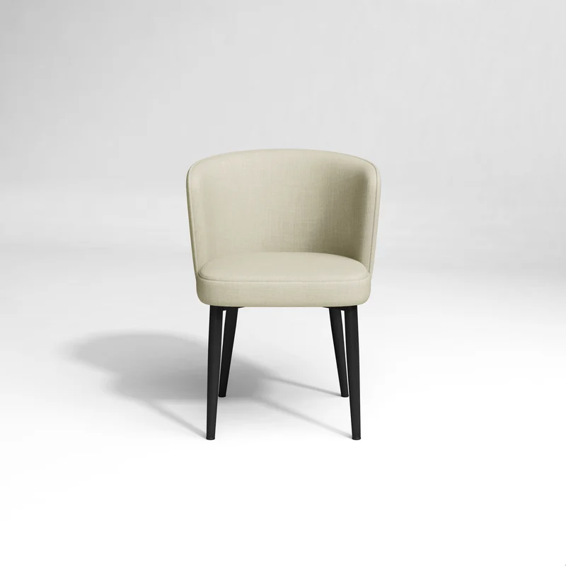 Set de 2 chaises NILS Tissu tramé avec passepoil pieds noirs