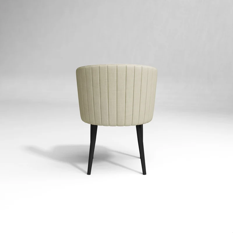 Set de 2 chaises NILS Tissu tramé avec passepoil pieds noirs