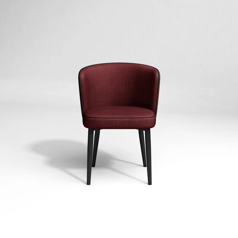 Set de 2 chaises NILS Tissu tramé avec passepoil pieds noirs