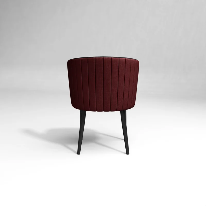 Set de 2 chaises NILS Tissu tramé avec passepoil pieds noirs