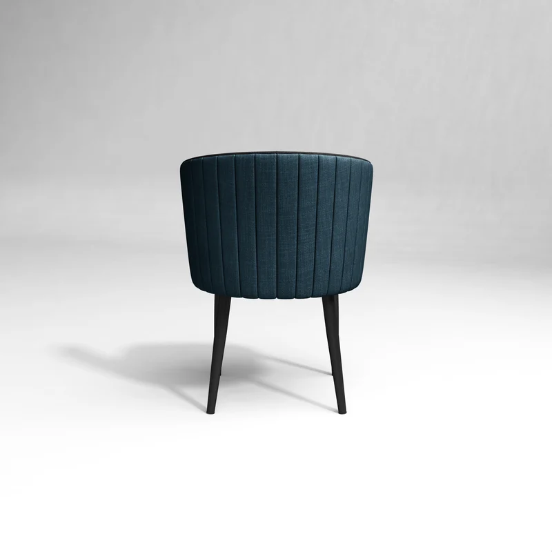 Set de 2 chaises NILS Tissu tramé avec passepoil pieds noirs