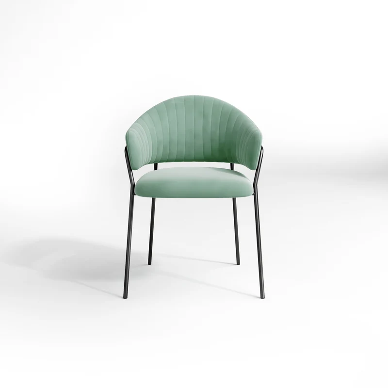 Set de 2 chaises HANNA Velours pieds noirs