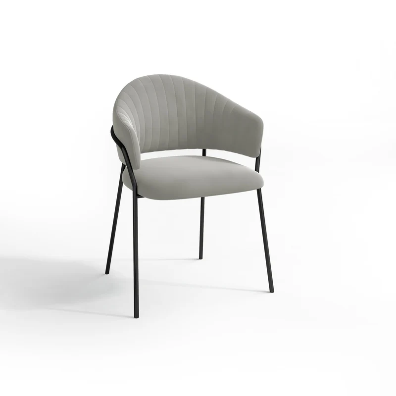 Set de 2 chaises HANNA Velours pieds noirs