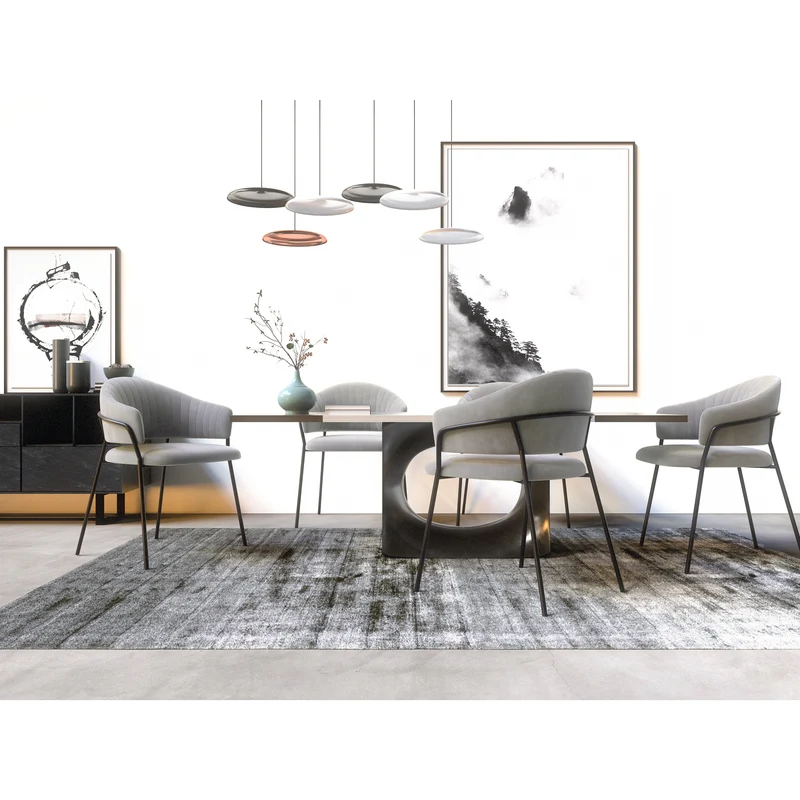 Set de 2 chaises HANNA Velours pieds noirs