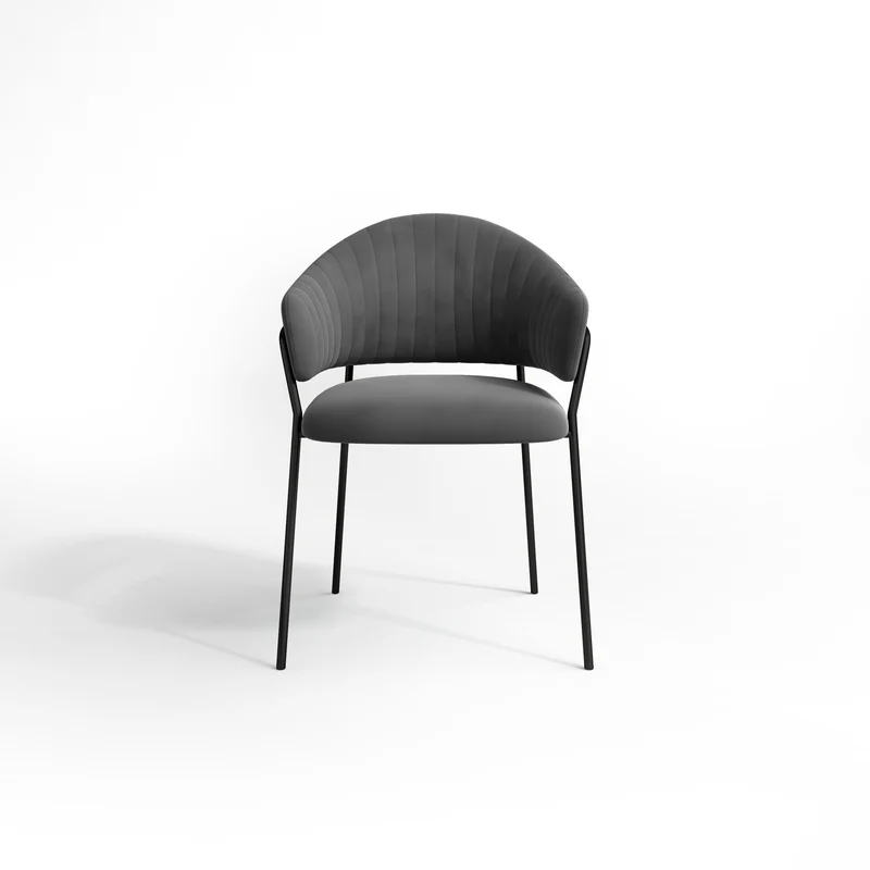 Set de 2 chaises HANNA Velours pieds noirs
