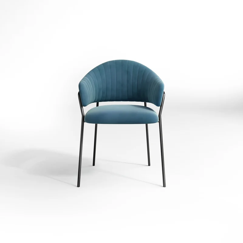 Set de 2 chaises HANNA Velours pieds noirs