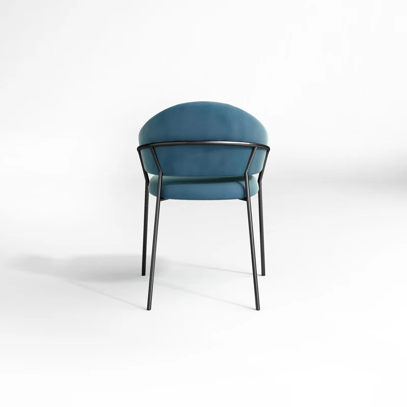 Set de 2 chaises HANNA Velours pieds noirs