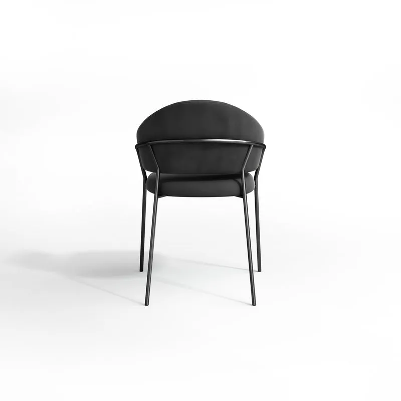 Set de 2 chaises HANNA Velours pieds noirs
