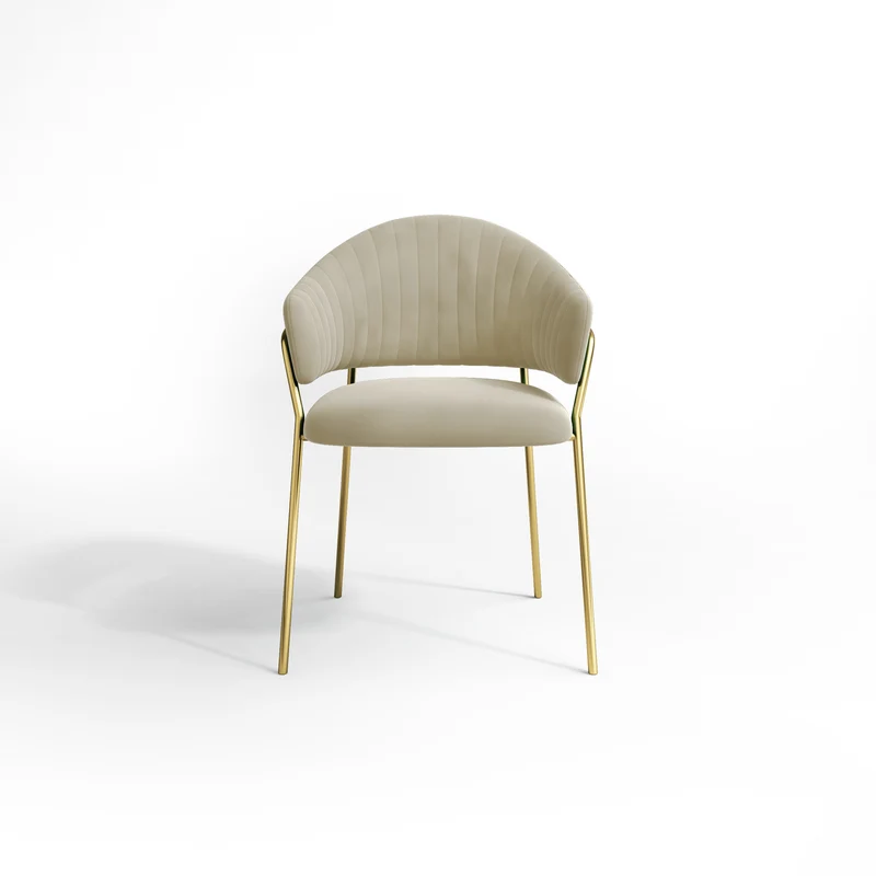 Set de 2 chaises HANNA Velours pieds dorés