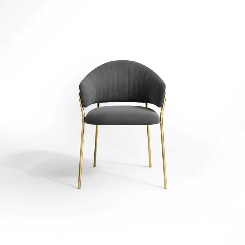 Set de 2 chaises HANNA Velours pieds dorés