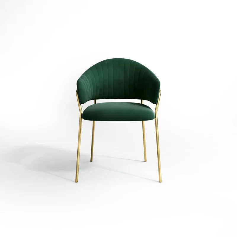 Set de 2 chaises HANNA Velours pieds dorés