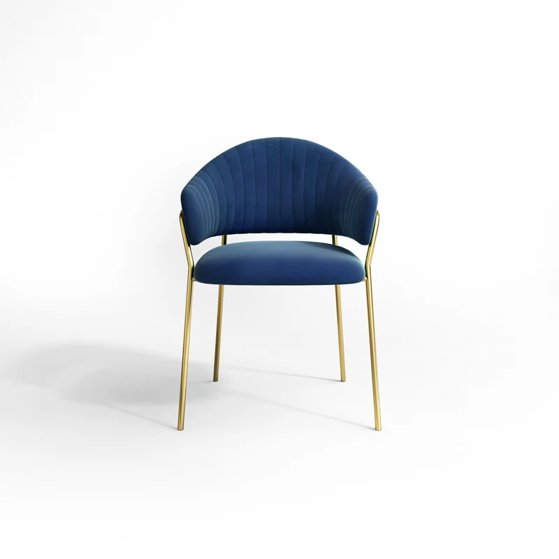 Set de 2 chaises HANNA Velours pieds dorés