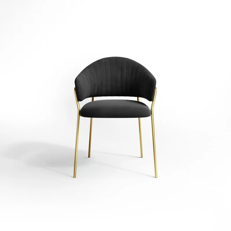 Set de 2 chaises HANNA Velours pieds dorés