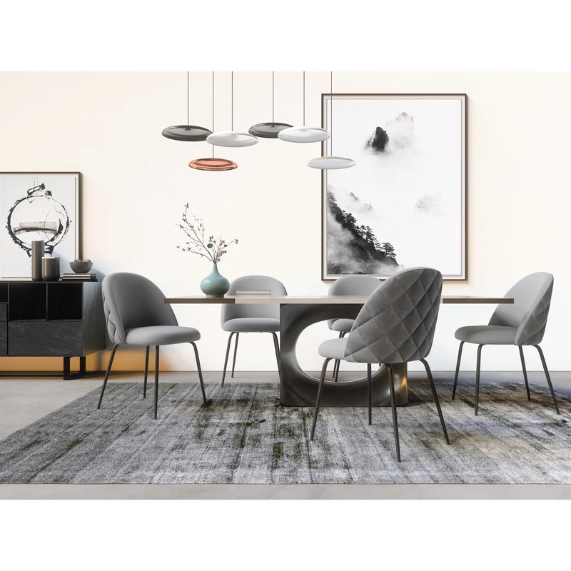 Set de 2 chaises ELLA Velours pieds noirs