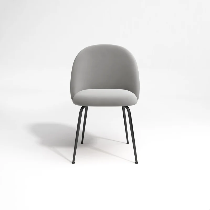 Set de 2 chaises ELLA Velours pieds noirs