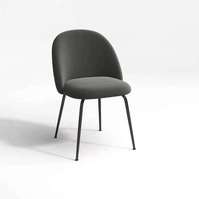 Set de 2 chaises ELLA Velours pieds noirs