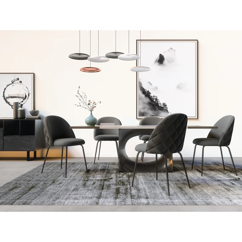 Set de 2 chaises ELLA Velours pieds noirs