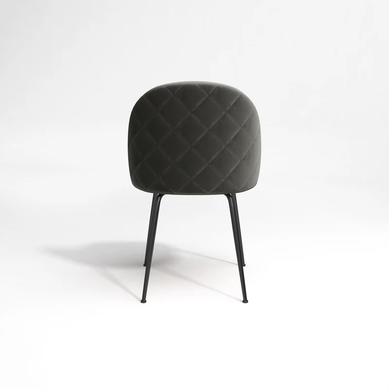 Set de 2 chaises ELLA Velours pieds noirs