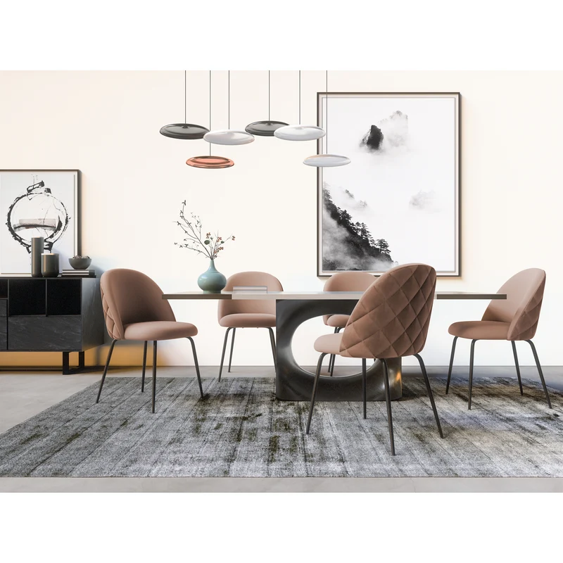 Set de 2 chaises ELLA Velours pieds noirs