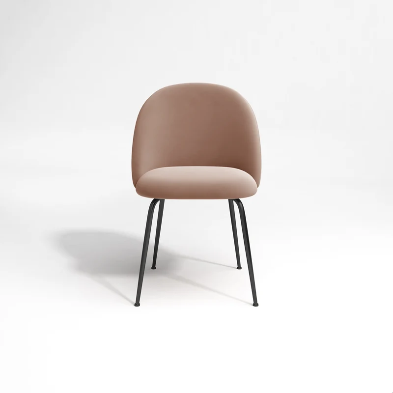 Set de 2 chaises ELLA Velours pieds noirs