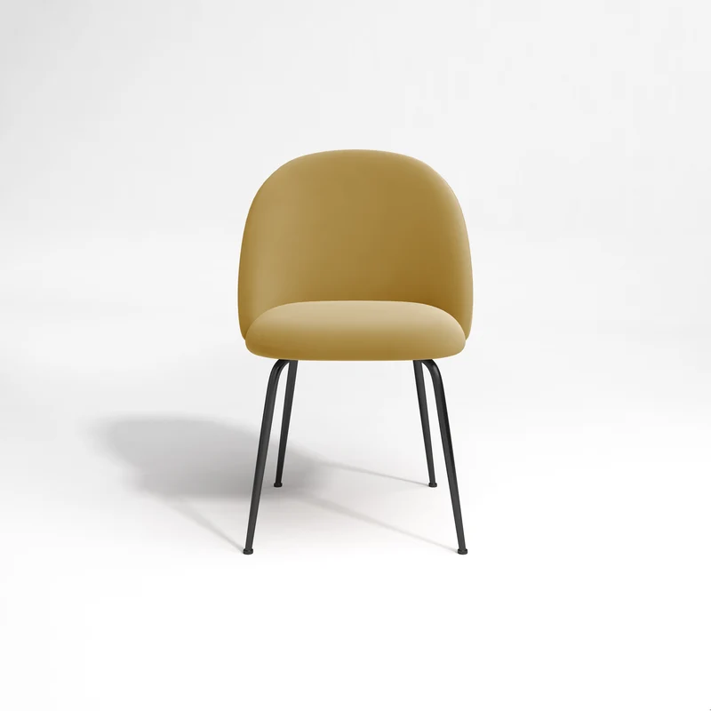 Set de 2 chaises ELLA Velours pieds noirs