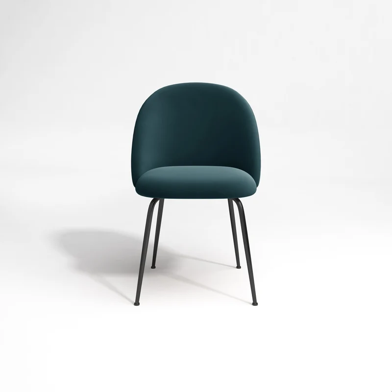 Set de 2 chaises ELLA Velours pieds noirs