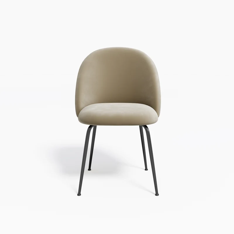 Set de 2 chaises ELLA Velours pieds noirs